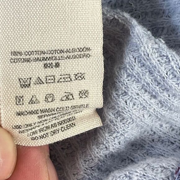 Free People.We The Free  Pale Blue Purple Waffle Weave Long Sleeve Tee S… - Picture 5 of 7